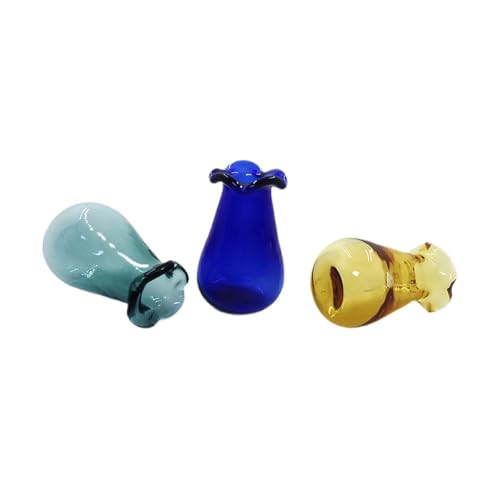 Luwecf 3 stück 1/12 Puppenhaus Vasen Mini Vase Szene Kreative Desktop Statue Micro Blume Vase Pretend Spielen Requisiten für Tisch, 1.6 cm X 2.6 cm von Luwecf