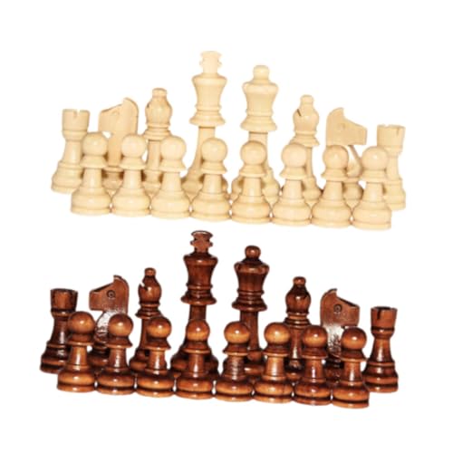 Luwecf 32pcs Hölzerne Schachstücke Figurienstücke Schachfiguren von Luwecf