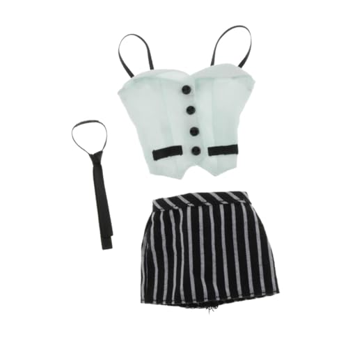 Luwecf 3Pcs 1/6 Maßstab Damen Kleidung Anzug, Outfit Top Rock und Krawatte, Geschenke, Cosplay, stilvolle Puppen Kleidung, für 12 Zoll Figur Körper, Grau von Luwecf