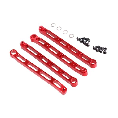 Luwecf 4-teiliges Chassis-Befestigungsgestänge, RC-Auto, Metall-Upgrade, Stabiler, Upgrade-Modifikation, Ersatzteile für 1/12 RC Carwler Car DIY, Rot von Luwecf