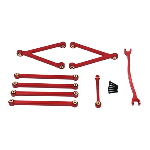 Luwecf 8 Stück Aluminiumlegierung Chassis Links Set für Fcx24 1:24 Modellfahrzeuge, Rot von Luwecf