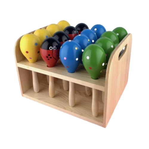 Luwecf 8 Stück Holz Maracas Handpercussion für Auftritte, Partygeschenke, Geburtstage von Luwecf