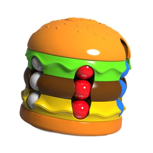 Luwecf Burger Würfel Und Pommes Spielzeug, Neuartige Rotierende Perle, Entspannendes Lernspielzeug, Fingerdrehung, Sensorisches Spiel, Zappeldrehung für Männ , Burger von Luwecf