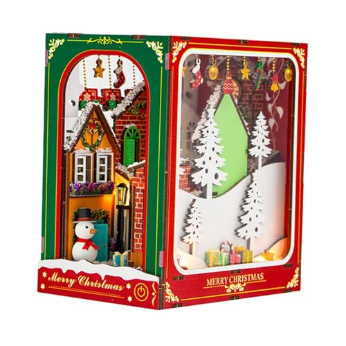 Luwecf DIY Weihnachtsbuch Booknook Kits Display 3D Puzzle für Freunde Familie Teenager von Luwecf