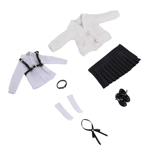 Luwecf Damen Schuluniform Set für 6 Zoll Actionfiguren, Modisches Cosplay Outfit, Schwarz von Luwecf