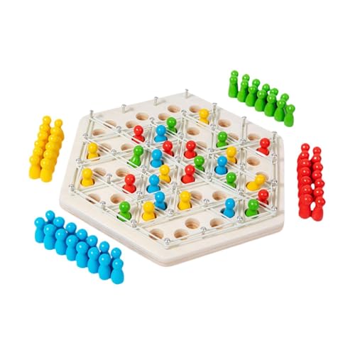 Luwecf Dreiecksschachspiel, Steckbrettspiel, aufschlussreiches Gummibandspiel, Puzzle-Schachspiel, für Kinder-Familienfeier von Luwecf