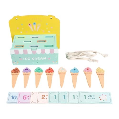 Luwecf Eiscreme Spielzeug Aus Holz, Zum Lernen, Rollenspiel für Kinder Ab 3 Jahren, Mädchen Und Jungen Luwecf Eiscreme Spielzeug Aus Holz, Zum Lernen, Rollenspiel für Kinder Ab 3 Jahren, Mädchen Und Jungen von Luwecf