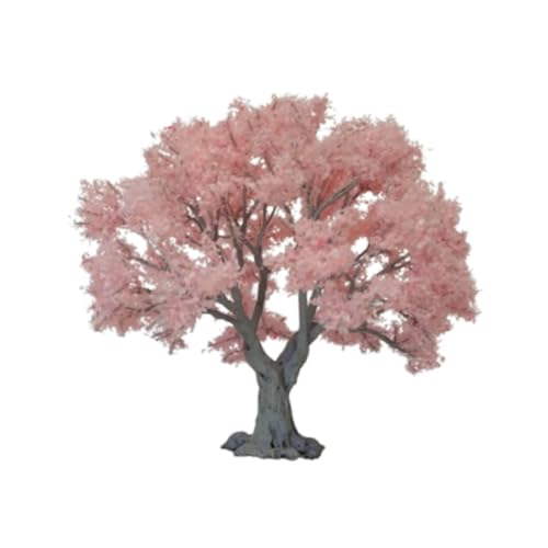 Luwecf Eisenbahn Landschaft Mini Rosa Baum Miniatur Künstliche Baum Sand Tabelle DIY Modell, Höhe 30cm von Luwecf