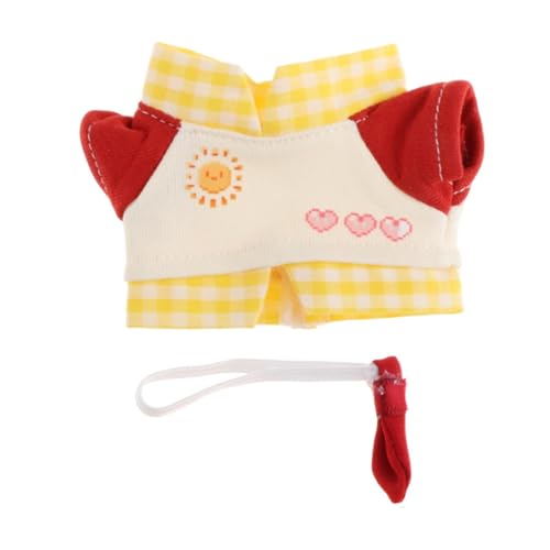 Luwecf Gefüllte Puppe Hemd Dress Up für Kinder Kostüme für 15cm 17cm, Gelbes Gitter von Luwecf