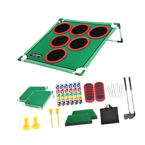 Luwecf Golf Pong Set mit Putter und Matte für Innen- oder Außeneinsatz, Doppelregal Luwecf Golf Pong Set mit Putter und Matte für Innen- oder Außeneinsatz, Doppelregal von Luwecf
