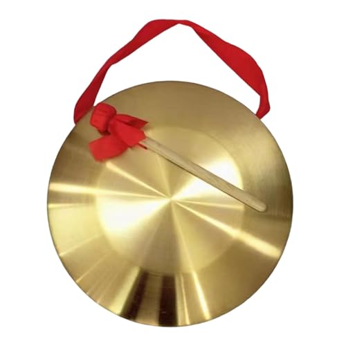 Luwecf Gong-Instrument Mini kleines Hand-Gong-Schlaginstrument Chinesisch traditionell für Parade-Shows Home-Office-Feier, 22CM von Luwecf