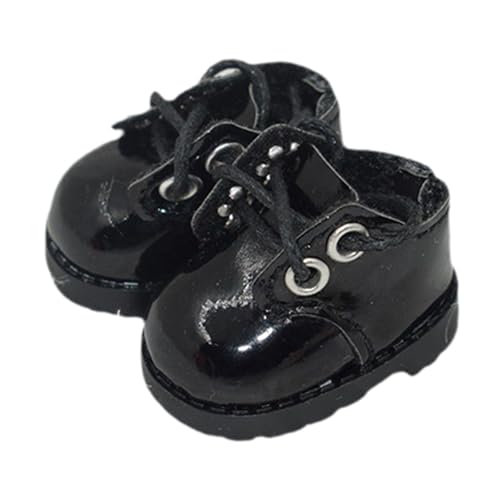 Luwecf Hochwertige Puppenschuhe für 15 cm Große Puppen, Handgefertigt Und Stilvoll, Schwarz von Luwecf