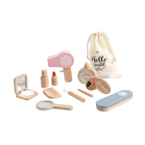 Luwecf Holz Make Up Spielzeug Set, Haarkamm, Schminktisch, Spielzeug für Kinder, Kleinkinder von Luwecf