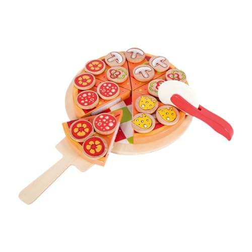 Luwecf Holz Pizza Set, Holz Kochspielzeug, Küchenspielzeug für Kinder Im Alter von 3–8 Jahren, Geschenke von Luwecf