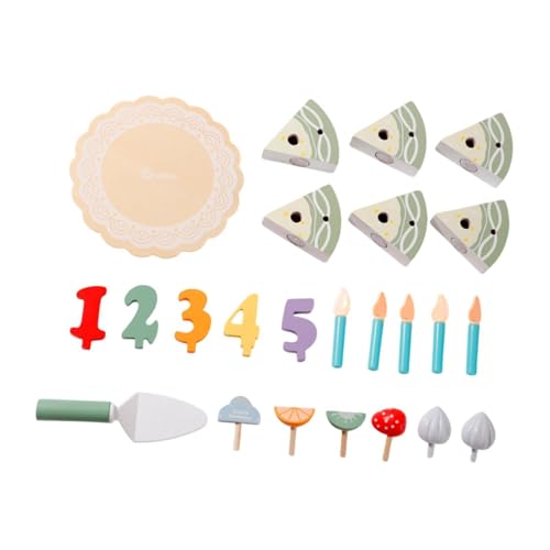 Luwecf Holzgeburtstagstorte Spielen Food Set Spielzeug Kreative Kinder Tee Party Set für Kinder von Luwecf