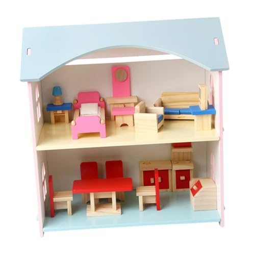 Luwecf Holzpuppenhaus, Spielhaus, Rollenspiel für Kinder Ab 3 Jahren, Geschenk von Luwecf