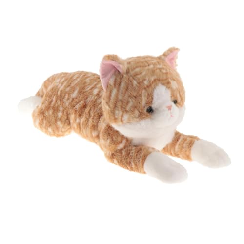 Luwecf Katzen Plüschtier Stofftier Kissen Plüschpuppe Kuscheltier Aus Weichem Hautfreundlichem Plüsch für Kinder Und Erwachsene Als Geburtstagsgeschenk, Gelb Gestreift Luwecf Katzen Plüschtier Stofftier Kissen Plüschpuppe Kuscheltier Aus Weichem Hautfreundlichem Plüsch für Kinder Und Erwachsene Als Geburtstagsgeschenk, Gelb Gestreift von Luwecf
