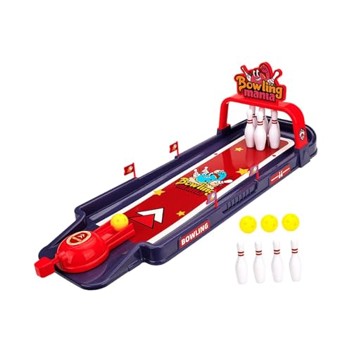 Luwecf Klassisches Mini-Bowling-Set mit zehn Kegeln, pädagogisches Tisch-Bowling-Set, Schreibtisch-Bowling-Spielzeug-Set von Luwecf