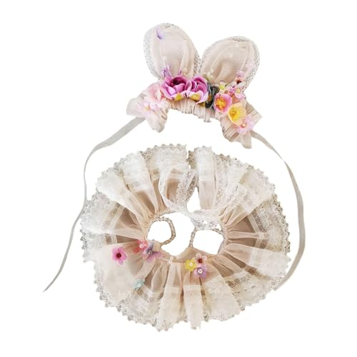 Luwecf Kleidung für Puppen im Plüschdesign, 15–17 cm, Feenkleid mit Haar-Accessoire, Rosa Ohr von Luwecf