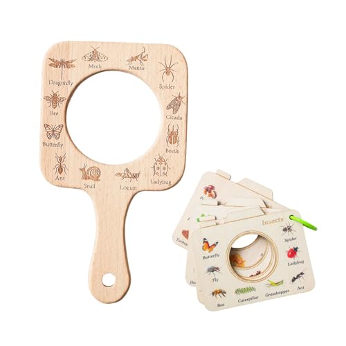Luwecf Lernspielzeug aus Holz für Jungen und Mädchen mit Vergrößerungsglas, Quadrat Luwecf Lernspielzeug aus Holz für Jungen und Mädchen mit Vergrößerungsglas, Quadrat von Luwecf