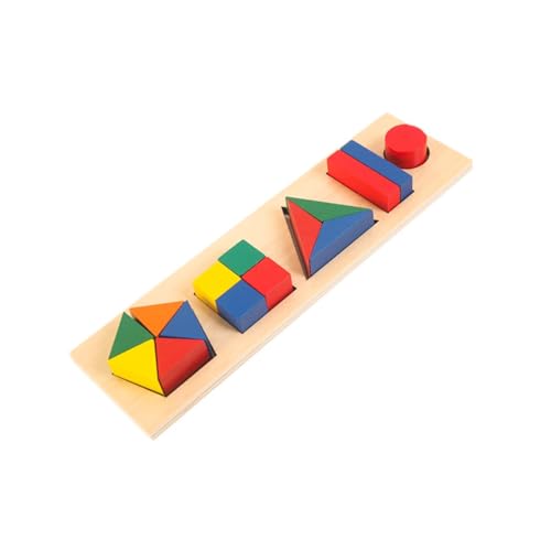 Luwecf Mathematisches Lernspielzeug aus Holz, geometrische Blöcke für Kinder, Kombinierte Geometrie von Luwecf