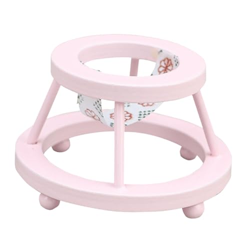 Luwecf Mini Holz Kinderzimmer Möbel Liefert Mini Puppe Kinderwagen Prop für DIY, Rosa von Luwecf