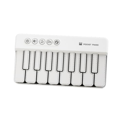 Luwecf Mini-Klavier für Kinder, tragbares Musikinstrument, elektronisches Klavierspielzeug , Weiß von Luwecf