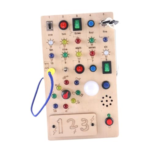 Luwecf Montessori LED Busy Board Interaktives Zahlen- und Buchstabenspielzeug Montessori inspiriertes sensorisches Spielen von Luwecf