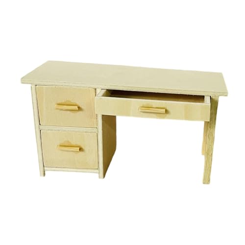 Luwecf Puppenhaus Miniaturmöbel Schreibtisch mit Stuhl Aus Hochwertigem Holz für Realistische Spielszenerien Und Sammlungen, 12 X 5 X 6.5 cm Schreibtisch Luwecf Puppenhaus Miniaturmöbel Schreibtisch mit Stuhl Aus Hochwertigem Holz für Realistische Spielszenerien Und Sammlungen, 12 X 5 X 6.5 cm Schreibtisch von Luwecf