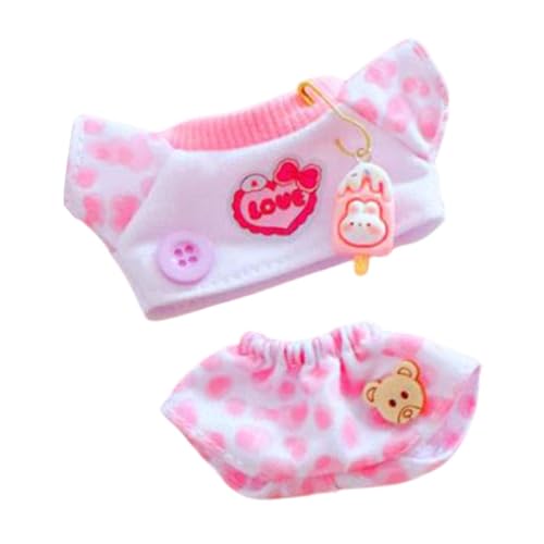 Luwecf Puppenkleidung, Hemd und Hose aus Plüsch, stilvolle Puppen-Outfits für 14 cm große Puppen, Rosa von Luwecf