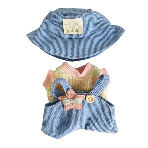 Luwecf Puppenkleidung Set für kreative Mädchen, Selbstgemachte Mode für kleine Puppen, blauer Hut von Luwecf