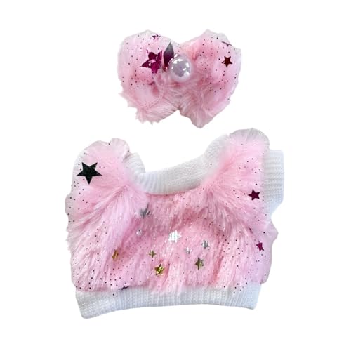 Luwecf Puppenkleidung für Mädchen, Puppenkleidung, abnehmbare Puppen-Outfits, Kostüme für 15 cm große Puppen, Rot von Luwecf