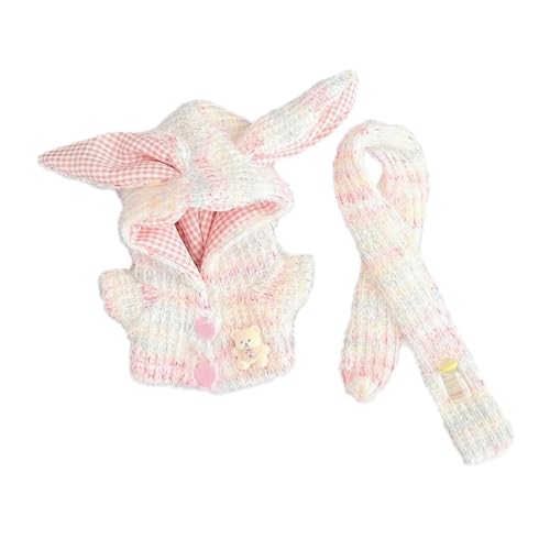 Luwecf Puppenkostüm mit Kapuze und Schal für Kuscheltiere 15–17 cm, Bunt von Luwecf