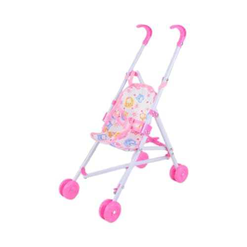 Luwecf Push Cart Spielzeug Klapp Trolley Spielzeug Baby Puppe Kinderwagen für Kleine Mädchen Alter 1 2 3 Jahre Alt, Rot von Luwecf