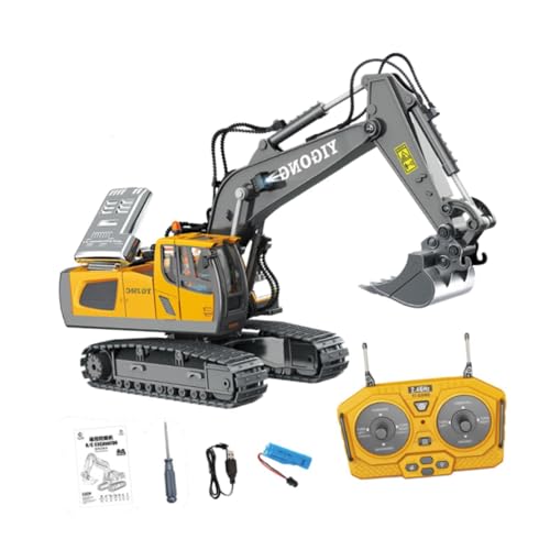 Luwecf RC Bagger Spielzeug RC Bagger 11 Kanal Geburtstagsgeschenk Elektrofahrzeug Spielzeug Konstruktionsspielzeug 11 Kanal für Jungen 3 4 5 6 von Luwecf