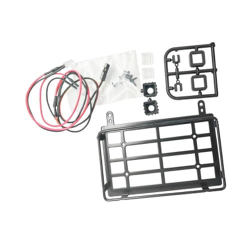 Luwecf RC Gepäckträger Zubehör mit Lichtern für MN82 1:12 Crawler Auto, Quadratischer Lampenschirm von Luwecf