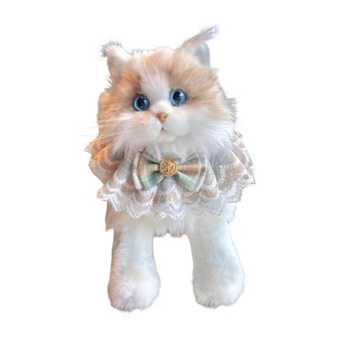 Luwecf Ragdoll Katze Plüschspielzeug für Kinder, Kätzchen Begleiter für Geburtstagsgeschenke, Katze Khaki Schal von Luwecf