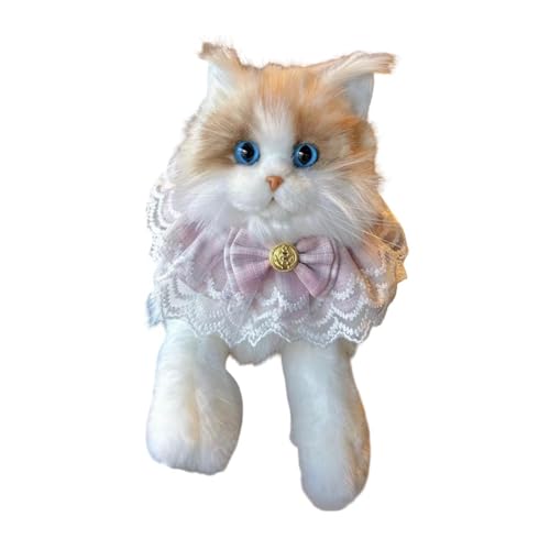 Luwecf Ragdoll Katze Plüschspielzeug für Kinder, Kätzchen Begleiter für Geburtstagsgeschenke, Katzenrosa Schal von Luwecf