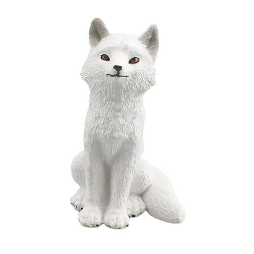 Luwecf Realistische Tierfigur für Zuhause - Dekoratives Modell im Bücherregal, Polarfuchs von Luwecf