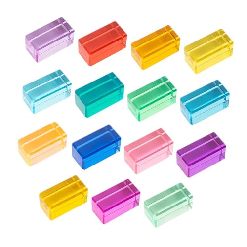 Luwecf Regenbogen-Bausteine-Set, Acrylwürfel für kreative Bauprojekte, Spielzeug für Kinder, 15 Stück Luwecf Regenbogen-Bausteine-Set, Acrylwürfel für kreative Bauprojekte, Spielzeug für Kinder, 15 Stück von Luwecf