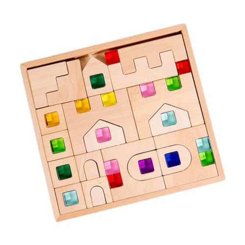 Luwecf Regenbogen Bausteine Set, Montessori Spielzeug für Mädchen, Kleinkinder, Geburtstagsgeschenk von Luwecf