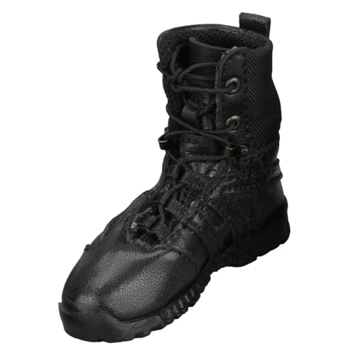 Luwecf Schuhe Im Maßstab 1:6, 5 cm, PU Lederstiefel für 12 Zoll Männliche Actionfiguren (schwarz) von Luwecf