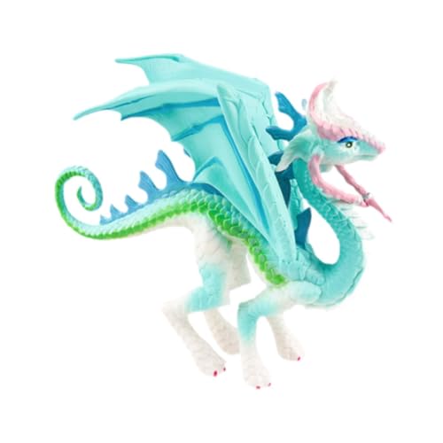 Luwecf Simulation Drachen Figurine Mythische Tiere Modell Ornament Miniatur Drache für DIY Landschaftsbau Foto Requisiten Lehrmittel, Blau von Luwecf