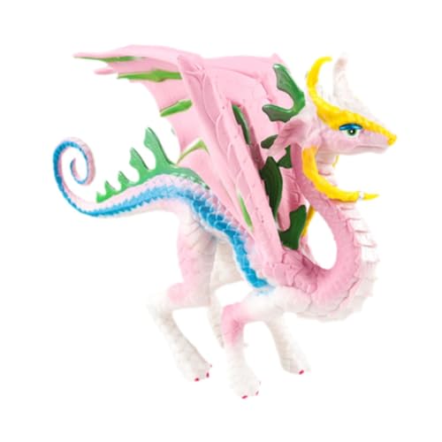 Luwecf Simulation Drachen Figurine Mythische Tiere Modell Ornament Miniatur Drache für DIY Landschaftsbau Foto Requisiten Lehrmittel, Rosa von Luwecf