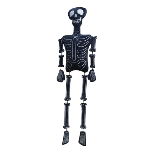 Luwecf Skelett Plüschtier Halloween Dekoration Figur Puppe Plüschpuppe Stofftier für Auto, Schwarz von Luwecf