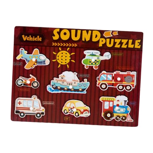 Luwecf Sound Teaching Early Education Toy Cognition Interessantes Cartoon-Holzspielzeug-Puzzle für Mädchen und Jungen, Kinder, Kleinkinder von Luwecf