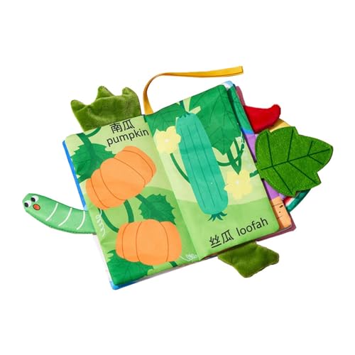 Luwecf Stoffbuch für Kleinkinder, Interaktives Lernspielzeug mit Tiermotiven, Früchte, Gemüse von Luwecf