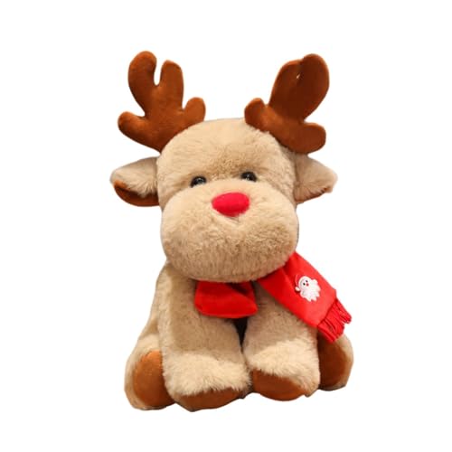 Luwecf Weihnachtsplüschtier, weiche Weihnachtspuppe, entzückendes Umarmungsgeschenk, kuscheliges Weihnachtsspielzeug, süße Figurpuppe für den Innenbereich, Elk A von Luwecf