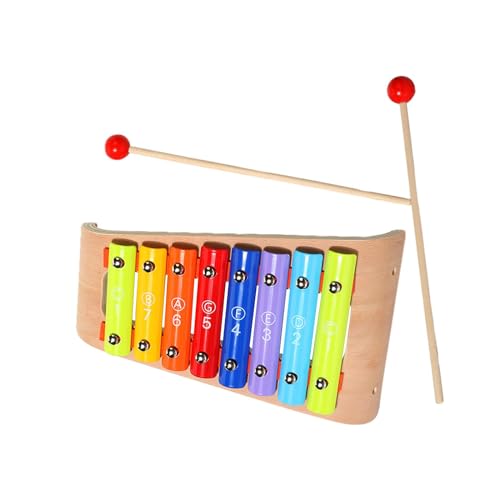 Luwecf Xylophon für Kinder mit Zwei Schlägeln, Musikinstrument für Babys, Montessori Spielzeug für Vorschulkinder, Kleiner 8 Ton von Luwecf