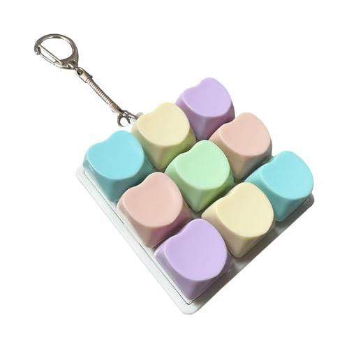 Luwecf Zappelspielzeug Mechanischer Schlüsselanhänger Klicker Fingerklicker Und Tastenknopf Würfel Aus Robustem PP mit 9 Tasten für EIN Kl, Macaron-Herz Luwecf Zappelspielzeug Mechanischer Schlüsselanhänger Klicker Fingerklicker Und Tastenknopf Würfel Aus Robustem PP mit 9 Tasten für EIN Kl, Macaron-Herz von Luwecf